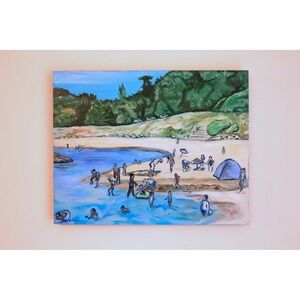 Bretagne Beach - Original Oil Painting on Wood
